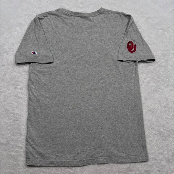 VTG OU Oklahoma Sooners T-Shirt Men L (FIT S/M) Gray Red Embroider NCAA Alumni - Picture 5 of 11